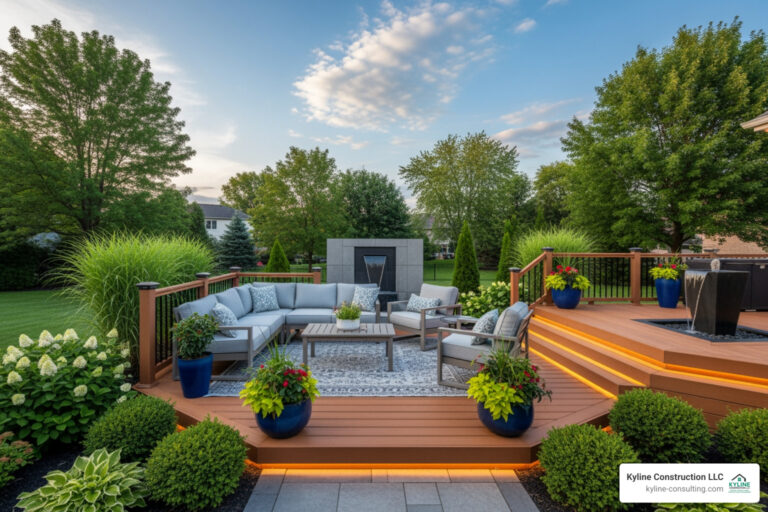 modern backyard deck in Canton Ohio - deck builders canton ohio